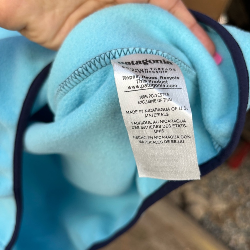 Patagonia Synchilla Snap T  Two Blue Tone Pullover Fleece Jacket Size Large - Picture 4 of 9